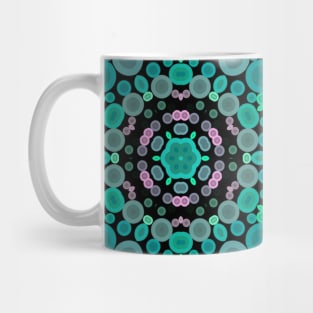 Dot Mandala Flower Blue Green and Red Mug